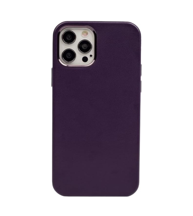 Slim Vegan Leather Case with MagSafe Compatible for iPhone 12, 15, 15 Pro, 15 Pro Max, 16, 16 Pro, 16 Pro Max
