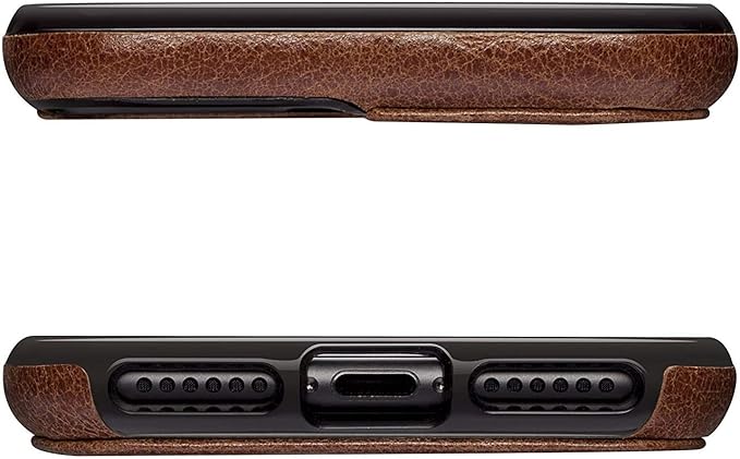 SENA Lugano Wallet, Genuine Leather Drop Safe Protection Card Holder Case for New iPhone SE 3 (2022) / 2020 / iPhone 8 / iPhone 7, Cognac