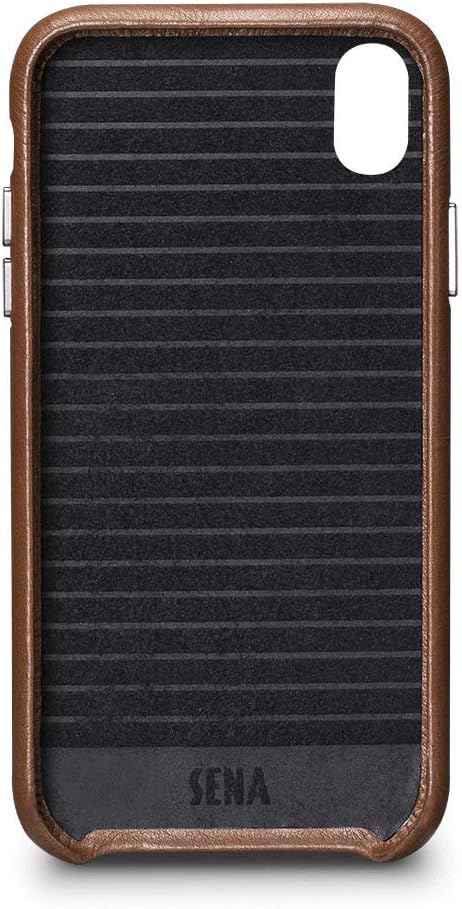 Deen Leatherskin Snap On Case iPhone XR - Wireless Charging Compatible - Saddle