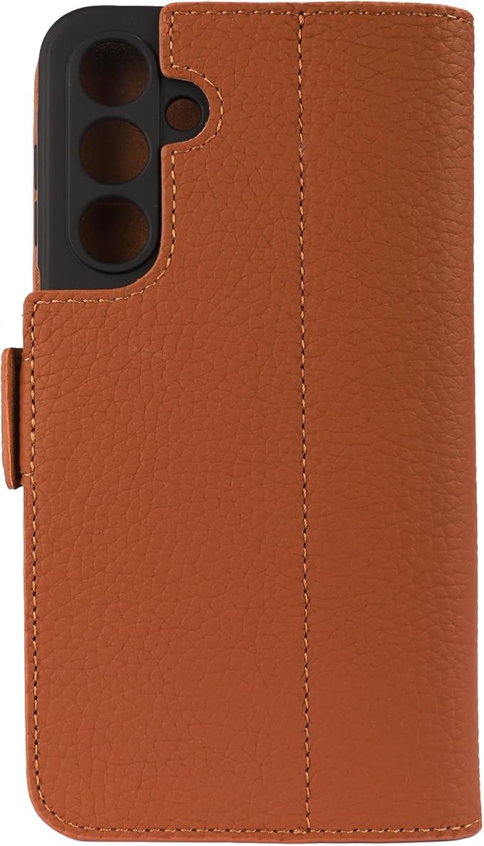 Genuine Pebbled Leather Wallet Book Case Compatible with Samsung Galaxy A16 (6.7")