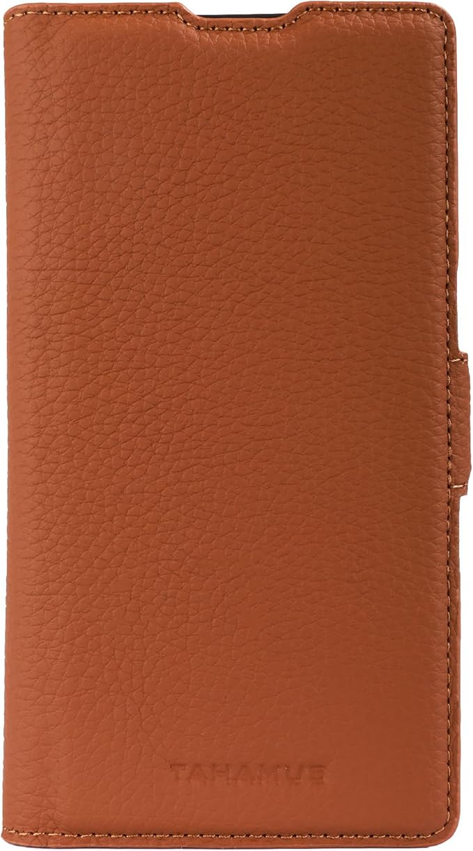 Genuine Pebbled Leather Wallet Book Case Compatible with Samsung Galaxy S25 Plus (6.7") Black