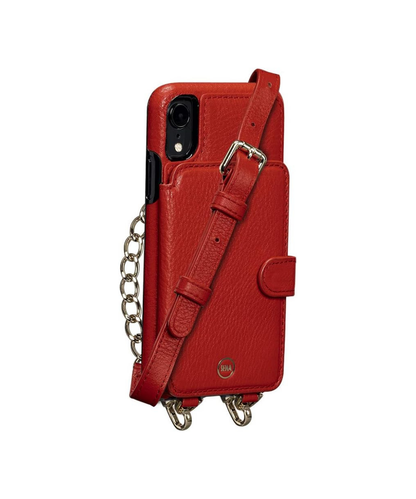 Sena Kyla Crossbody Snap On Cell Phone Case for iPhone X, XS, XS Max, XR- Wireless Charging Compatible, Red