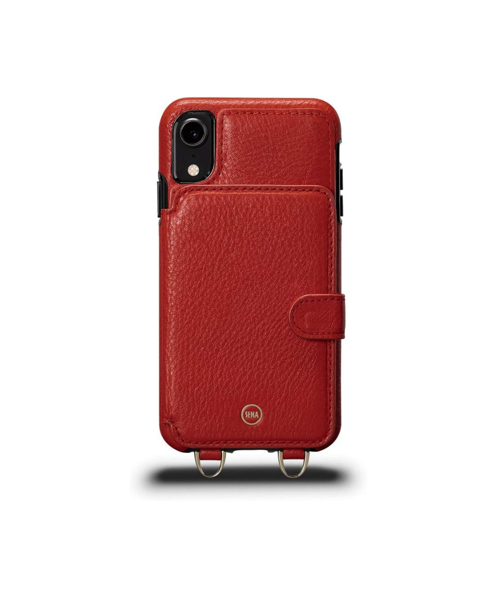 Sena Kyla Crossbody Snap On Cell Phone Case for iPhone X, XS, XS Max, XR- Wireless Charging Compatible, Red
