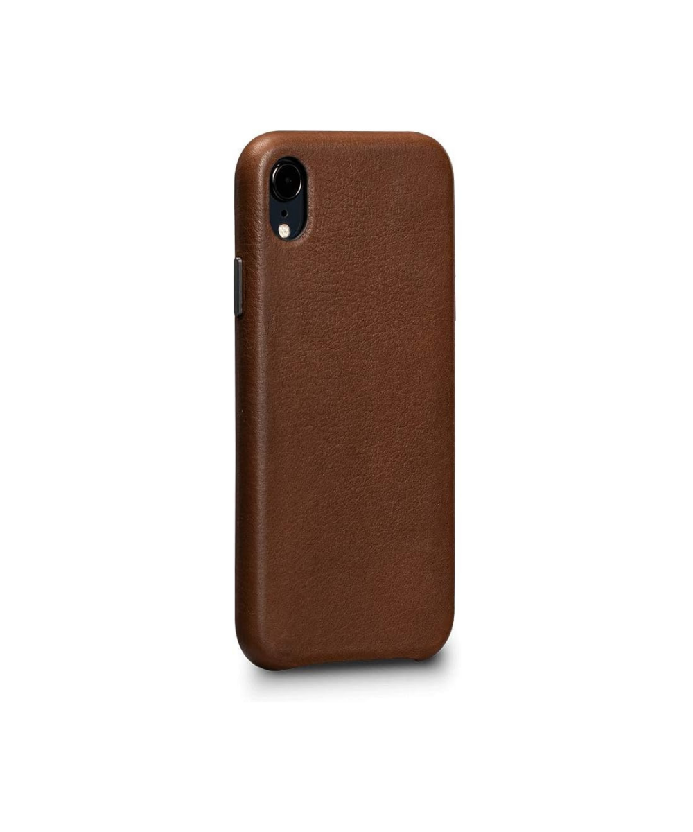 Deen Leatherskin Snap On Case iPhone XR - Wireless Charging Compatible - Saddle