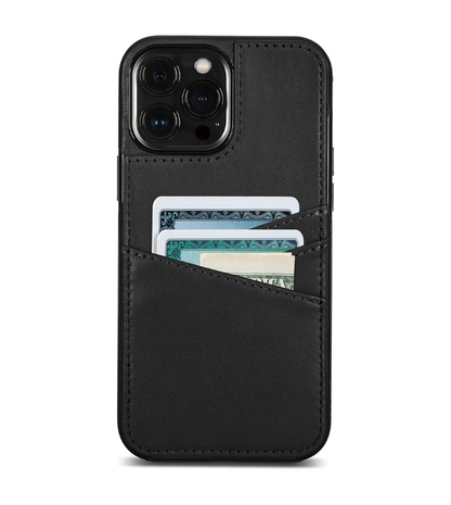 SENA Lugano Wallet Leather Case for iPhone 13 Pro Max (Black)