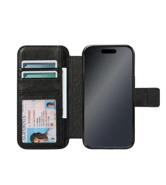 SENA Wallet Book Case, Leather Book Style Folio Wallet with Kickstand & Card Slots for iPhone 14/ 14 Pro