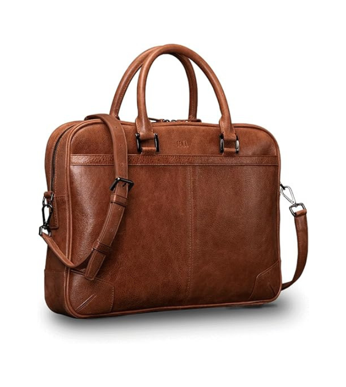 SENA Commuter Leather Bag - Holds Multiple Devices, Laptop, Tablet, Mobile, Phone, iPad