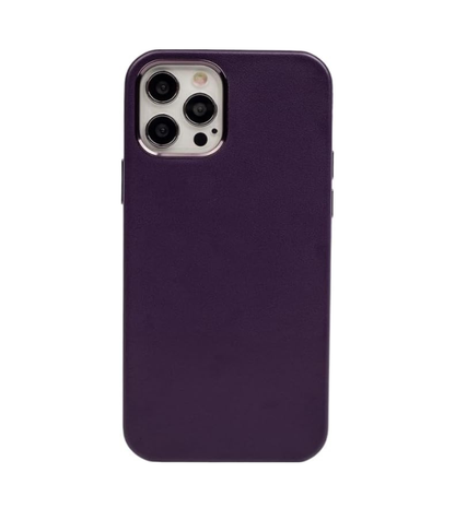 Slim Vegan Leather Case with MagSafe Compatible for iPhone 12, 15, 15 Pro, 15 Pro Max, 16, 16 Pro, 16 Pro Max
