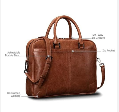 SENA Commuter Leather Bag - Holds Multiple Devices, Laptop, Tablet, Mobile, Phone, iPad