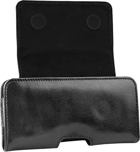 Lateral Pouch, Leather Holster Pouch with Belt Clip Case Compatible with New iPhone SE 3 (2022) / 2020 / iPhone 8/7, Black