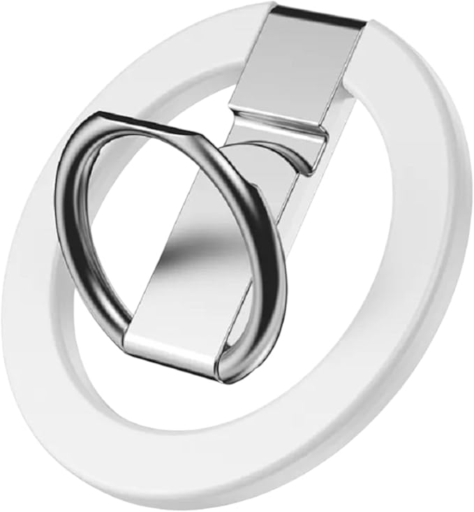Magnetic Phone Ring Holder for Magsafe Finger Kickstand, 360° Rotation Metal Foldable Grip Car Mount Stand Compatible with iPhone 12/13/14/15 & Other Devices Use with Iron Ring