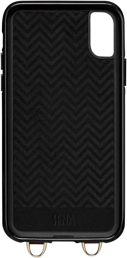 Sena Kyla Crossbody Snap On Cell Phone Case for iPhone X, XS, XS Max, XR- Wireless Charging Compatible, Red