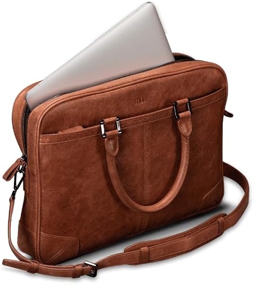 SENA Commuter Leather Bag - Holds Multiple Devices, Laptop, Tablet, Mobile, Phone, iPad