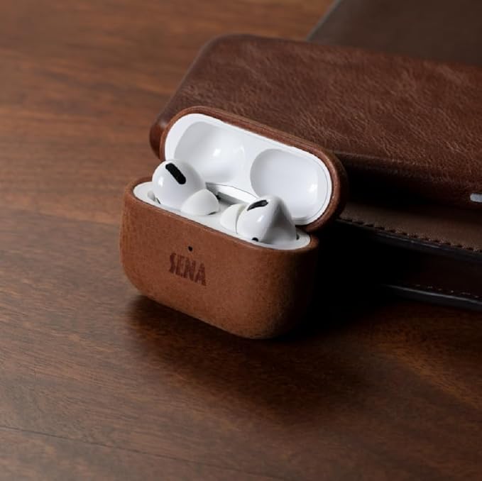 Sena AirPods Pro (2nd Gen) Case, Leather AirPods Pro Case Cover, Front LED Visible, Wireless Charging