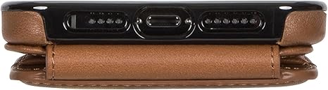 SENA Wallet Skin, Durable Quality Leather Bifold Card Slots Wallet Case for iPhone 13 Mini, Brown