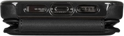 SENA Wallet Skin, Durable Quality Leather Bifold Card Slots Wallet Case for iPhone 13 Pro Max (Black)