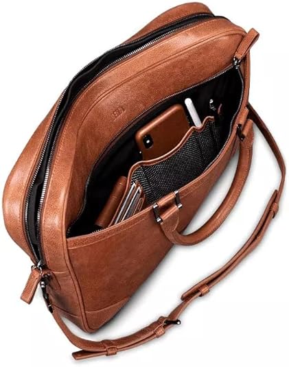 SENA Commuter Leather Bag - Holds Multiple Devices, Laptop, Tablet, Mobile, Phone, iPad
