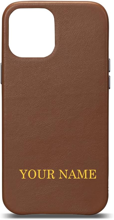 Personalized LeatherSkin Case, Leather Snap On Thin Case Compatible with Multiple iPhone Models