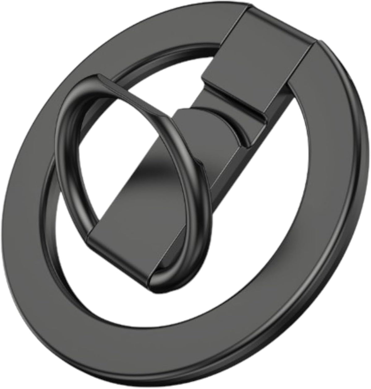 Magnetic Phone Ring Holder for Magsafe Finger Kickstand, 360° Rotation Metal Foldable Grip Car Mount Stand Compatible with iPhone 12/13/14/15 & Other Devices Use with Iron Ring