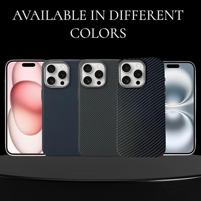 Magnetic for iPhone 16 Pro, 16 Pro Max, Carbon Fiber Design Texture Case - [Compatible with MagSafe] - Slim, Shockproof, Durable, Wireless Charging Cover, (6.3'', 6.9'')
