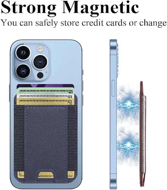 Strong Magnetic Wallet Leather Card Holder Hold 1 to 7 Cards