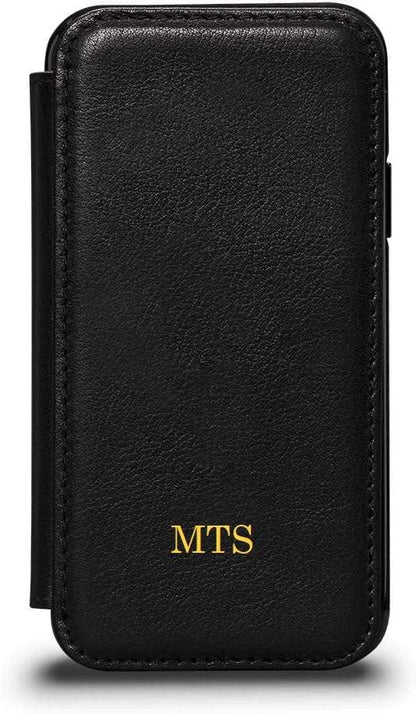 Personalized Wallet Book Case, Leather Book Style Folio Wallet with Kickstand & Card Slots Compatible with Multiple iPhone Models
