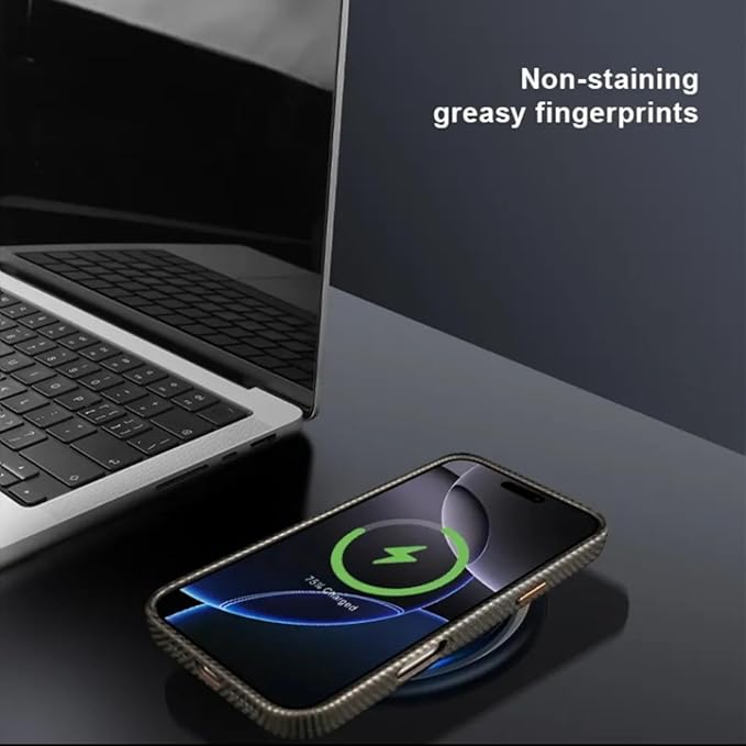 Magnetic for iPhone 16 Pro, 16 Pro Max, Carbon Fiber Design Texture Case - [Compatible with MagSafe] - Slim, Shockproof, Durable, Wireless Charging Cover, (6.3'', 6.9'')