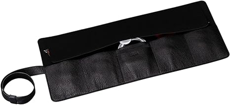 SENA Leather Watch Roll Organizer - 5 Slot Genuine Leather Travel Case for Watches, Watch Bands, Cables and Accessories - Compact, Elegant and Durable