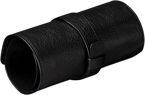SENA Leather Watch Roll Organizer - 5 Slot Genuine Leather Travel Case for Watches, Watch Bands, Cables and Accessories - Compact, Elegant and Durable