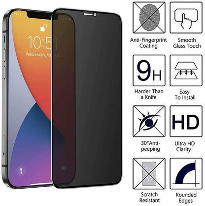 2 Pack, Privacy Screen Protector, Full Coverage Anti-Spy Tempered Glass Film Compatible with Multiple iPhone Models