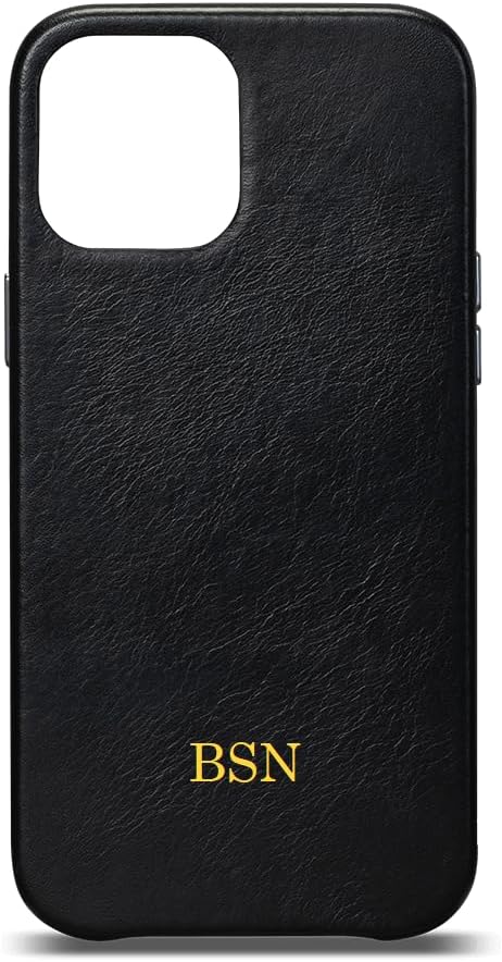 Personalized LeatherSkin Case, Leather Snap On Thin Case Compatible with Multiple iPhone Models