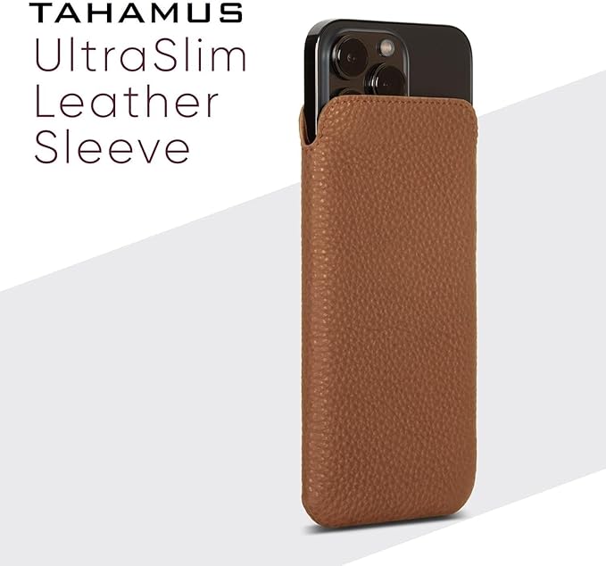 UltraSlim Leather Sleeve Case for iPhone 18 Pro and Pro Max - Tan