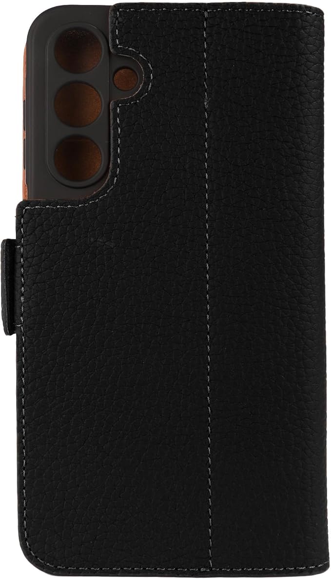 Genuine Pebbled Leather Wallet Book Case Compatible with Samsung Galaxy A16 (6.7")