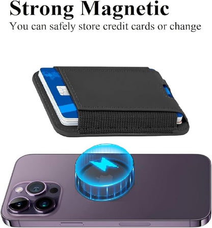 Strong Magnetic Wallet Leather Card Holder Hold 1 to 7 Cards