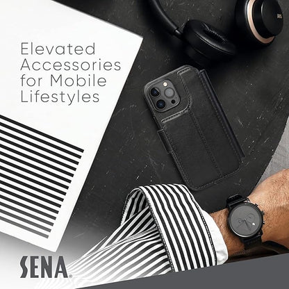 SENA Wallet Book Case, Leather Book Style Folio Wallet with Kickstand & Card Slots for iPhone 14/ 14 Pro