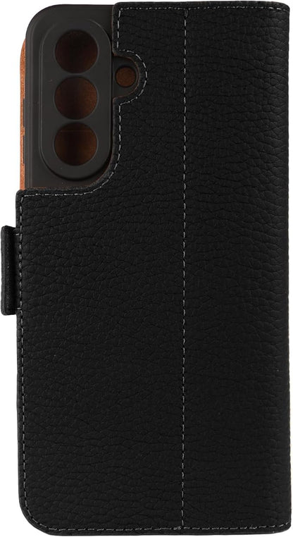 Genuine Pebbled Leather Wallet Book Case Compatible with Samsung Galaxy A56 (6.7")