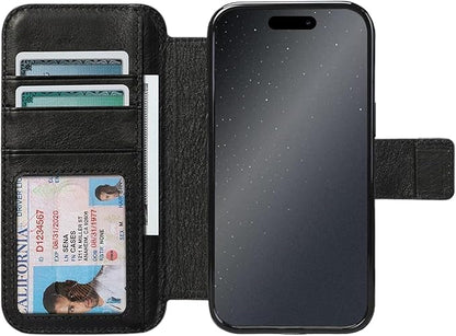 SENA Wallet Book Case, Leather Book Style Folio Wallet with Kickstand & Card Slots for iPhone 14/ 14 Pro