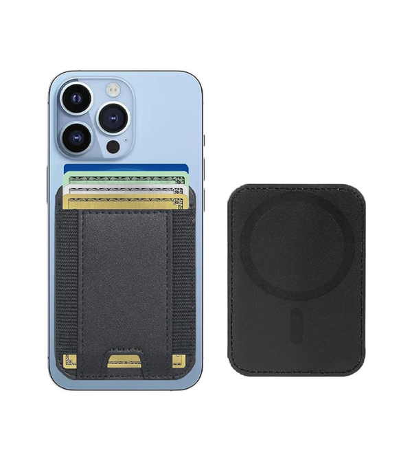 Strong Magnetic Wallet Leather Card Holder Hold 1 to 7 Cards