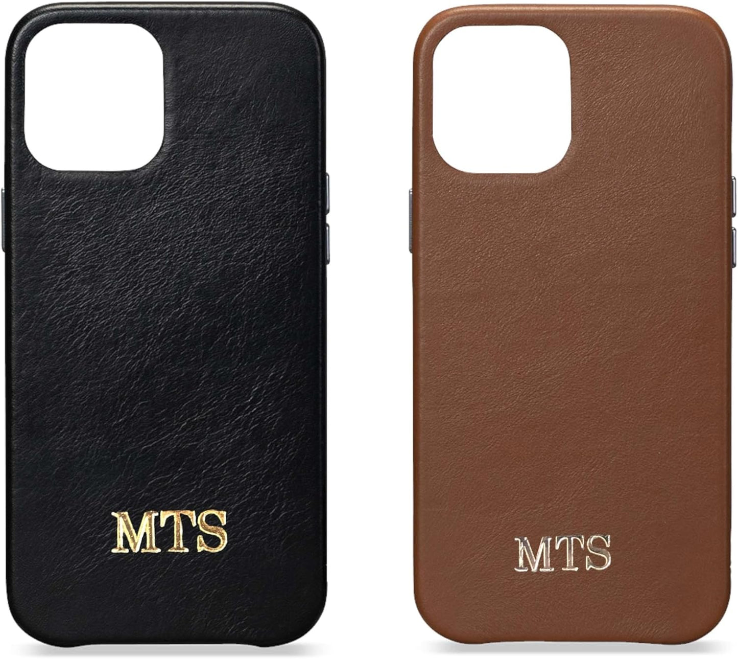 Personalized LeatherSkin Case, Leather Snap On Thin Case Compatible with Multiple iPhone Models