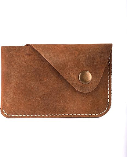 Genuine Leather Card Holder Wallet | Slim Minimalist Wallet for Men & Women | Hand-Stitched Small Credit Card Case