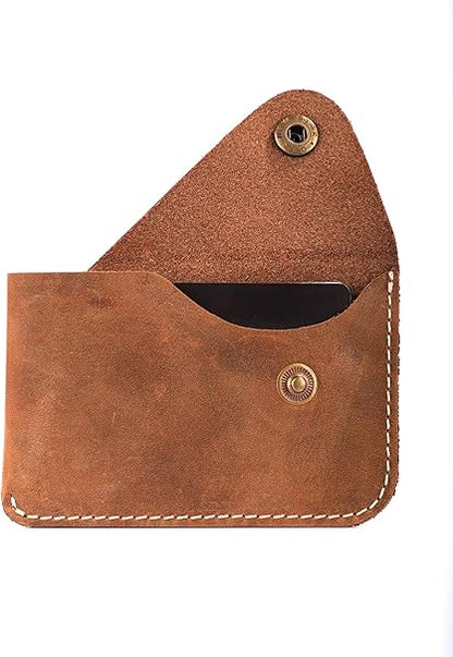 Genuine Leather Card Holder Wallet | Slim Minimalist Wallet for Men & Women | Hand-Stitched Small Credit Card Case