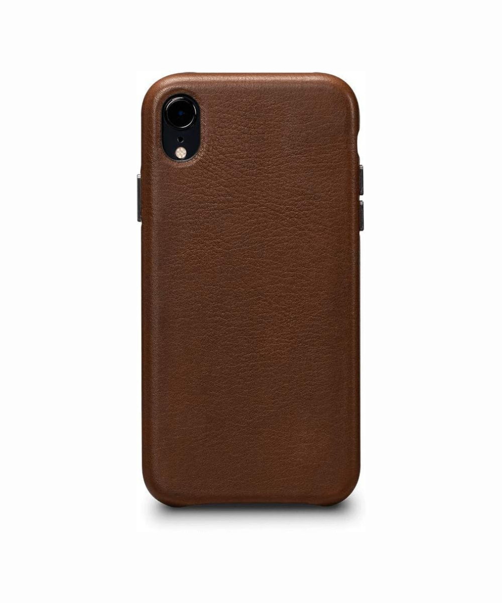 Deen Leatherskin Snap On Case iPhone XR - Wireless Charging Compatible - Saddle