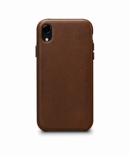Deen Leatherskin Snap On Case iPhone XR - Wireless Charging Compatible - Saddle