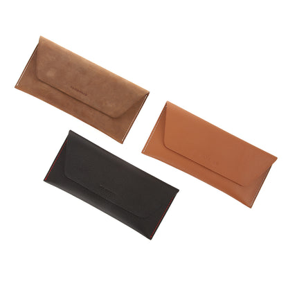 Genuine Leather Envelope Wallet with Magnetic Closure - Premium Phone Pouch for iPhone & Most Smartphones (Up to 6.9")