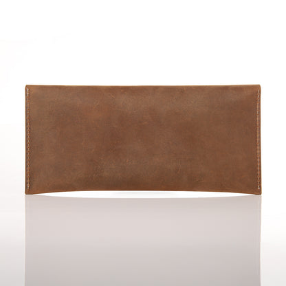 Genuine Leather Envelope Wallet with Magnetic Closure - Premium Phone Pouch for iPhone & Most Smartphones (Up to 6.9")