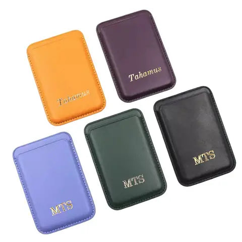 Personalized Custom Strong Magnetic Wallet Leather Magnet Holder Hold 1 to 7 Cards for iPhone 15 14 13 12 Pro/Pro Max/Plus