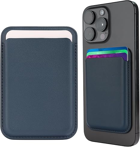 Leather Magnetic Card Holder Wallet for Travel, Work, Or Shopping - Slim & Minimalist Magnetic Wallet with Strong Hold & Scratch-Resistant Design- Magnet Card Holder Keeps Cards Safe & Easy to Access