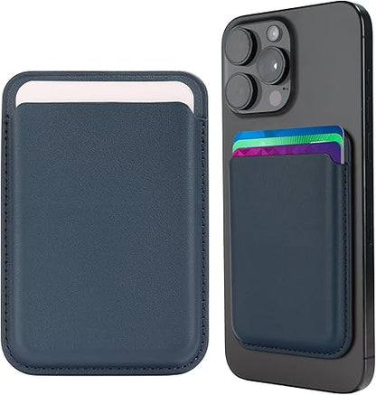 Leather Magnetic Card Holder Wallet for Travel, Work, Or Shopping - Slim & Minimalist Magnetic Wallet with Strong Hold & Scratch-Resistant Design- Magnet Card Holder Keeps Cards Safe & Easy to Access