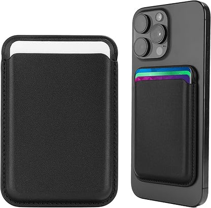 Leather Magnetic Card Holder Wallet for Travel, Work, Or Shopping - Slim & Minimalist Magnetic Wallet with Strong Hold & Scratch-Resistant Design- Magnet Card Holder Keeps Cards Safe & Easy to Access