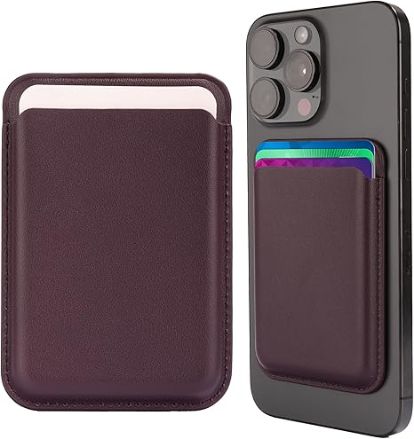 Leather Magnetic Card Holder Wallet for Travel, Work, Or Shopping - Slim & Minimalist Magnetic Wallet with Strong Hold & Scratch-Resistant Design- Magnet Card Holder Keeps Cards Safe & Easy to Access
